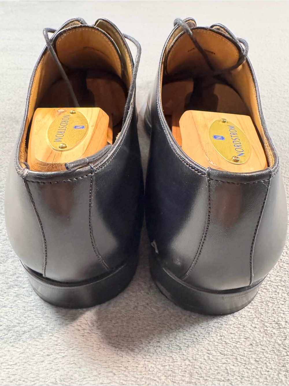 Magnanni Whole Cut Black Leather Dress Shoes - Picture 9 of 13
